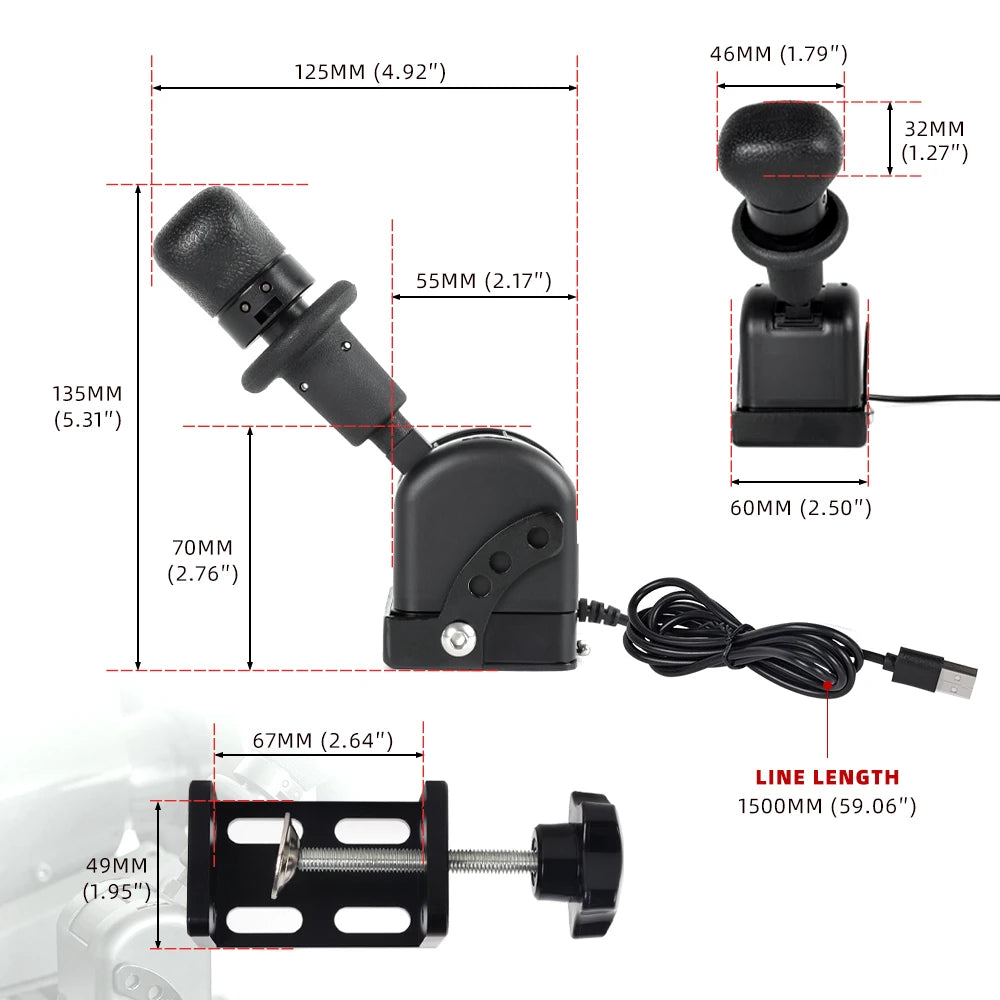 RASTP-New USB SIM Handbrake with Mounting Clip ETS2 American and European PC Racing Game Simulator Air Brake for G20 G27 G29